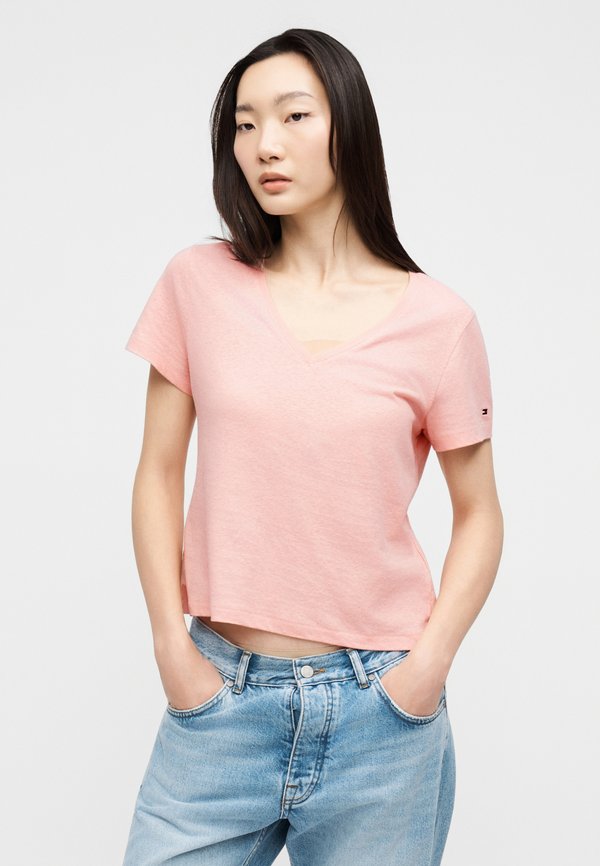 Tommy Hilfiger LINEN BLEND V-NECK T-SHIRT