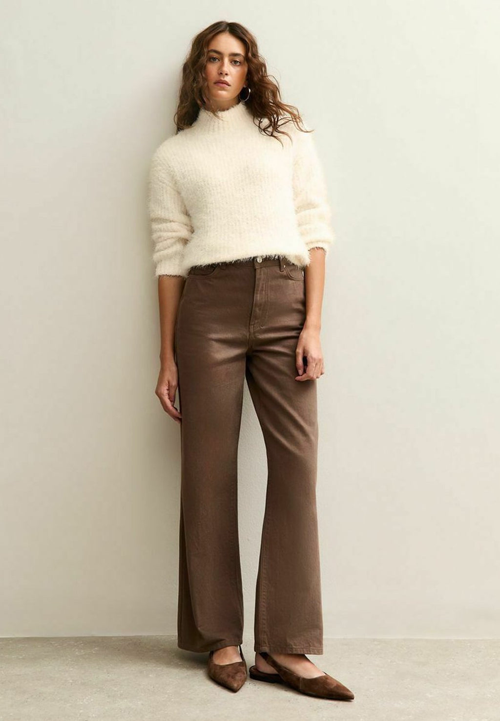 New Look FLUFFY RIBBED HIGH NECK