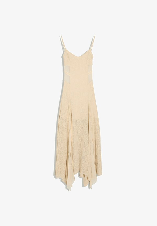 Bershka STRAPPY LACE - MIDI DRESS - Day dress - sand