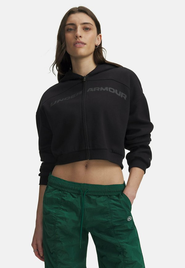 Under Armour ICON FLEECE WORDMARK - Zip-up sweatshirt - ultimate black