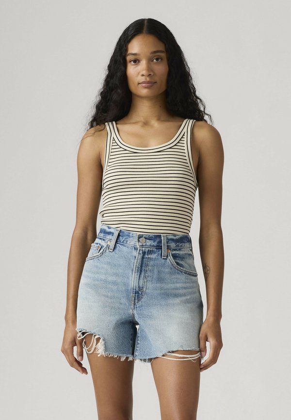Levi's® ESSENTIAL RIBBED MAY STRIPE SEEDPEA - Top - may stripe seedpearl - neutrals