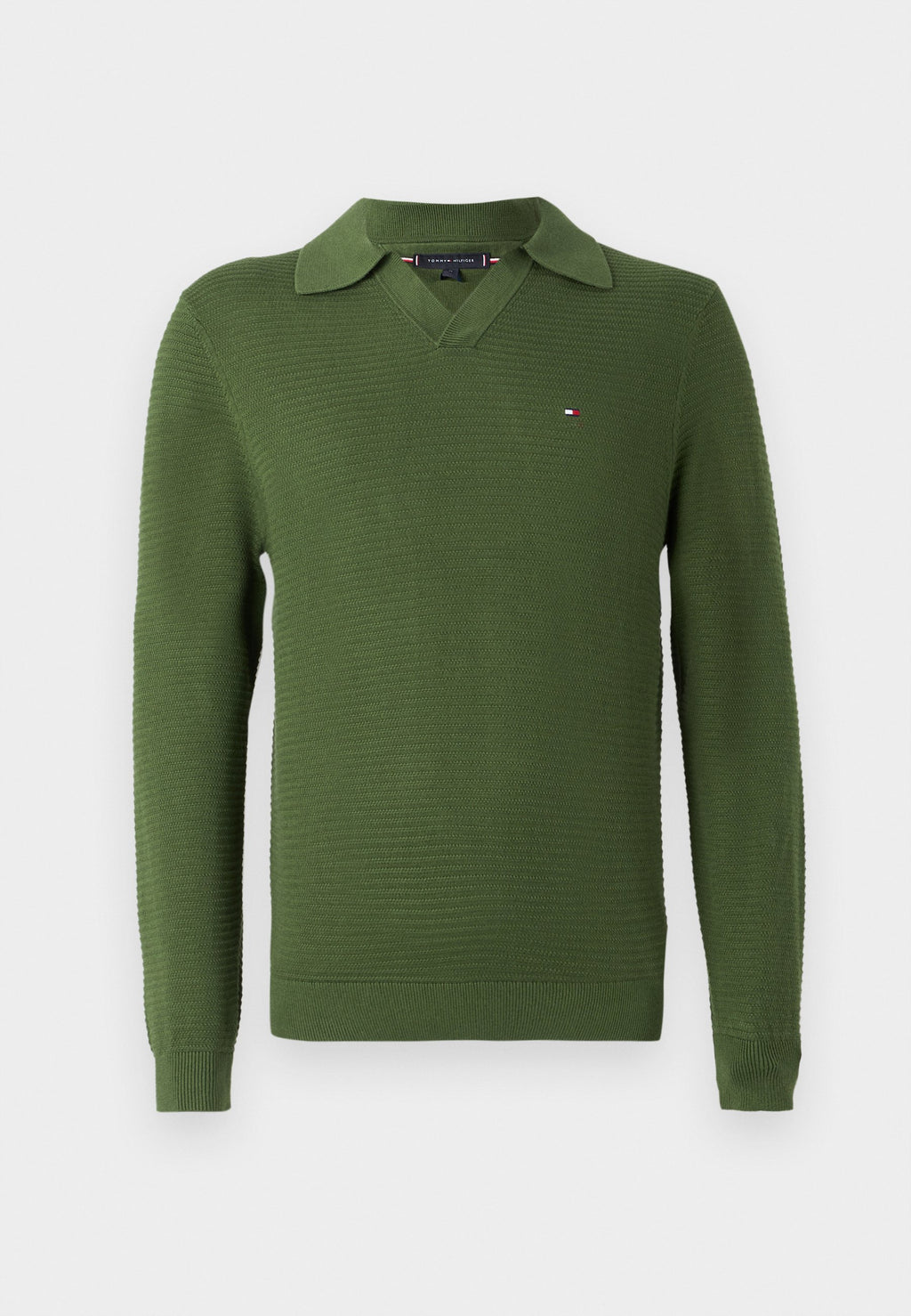 TEXTURED KNIT POLO COLLAR JUMPER Media 1