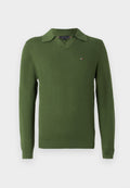 TEXTURED KNIT POLO COLLAR JUMPER Media 1