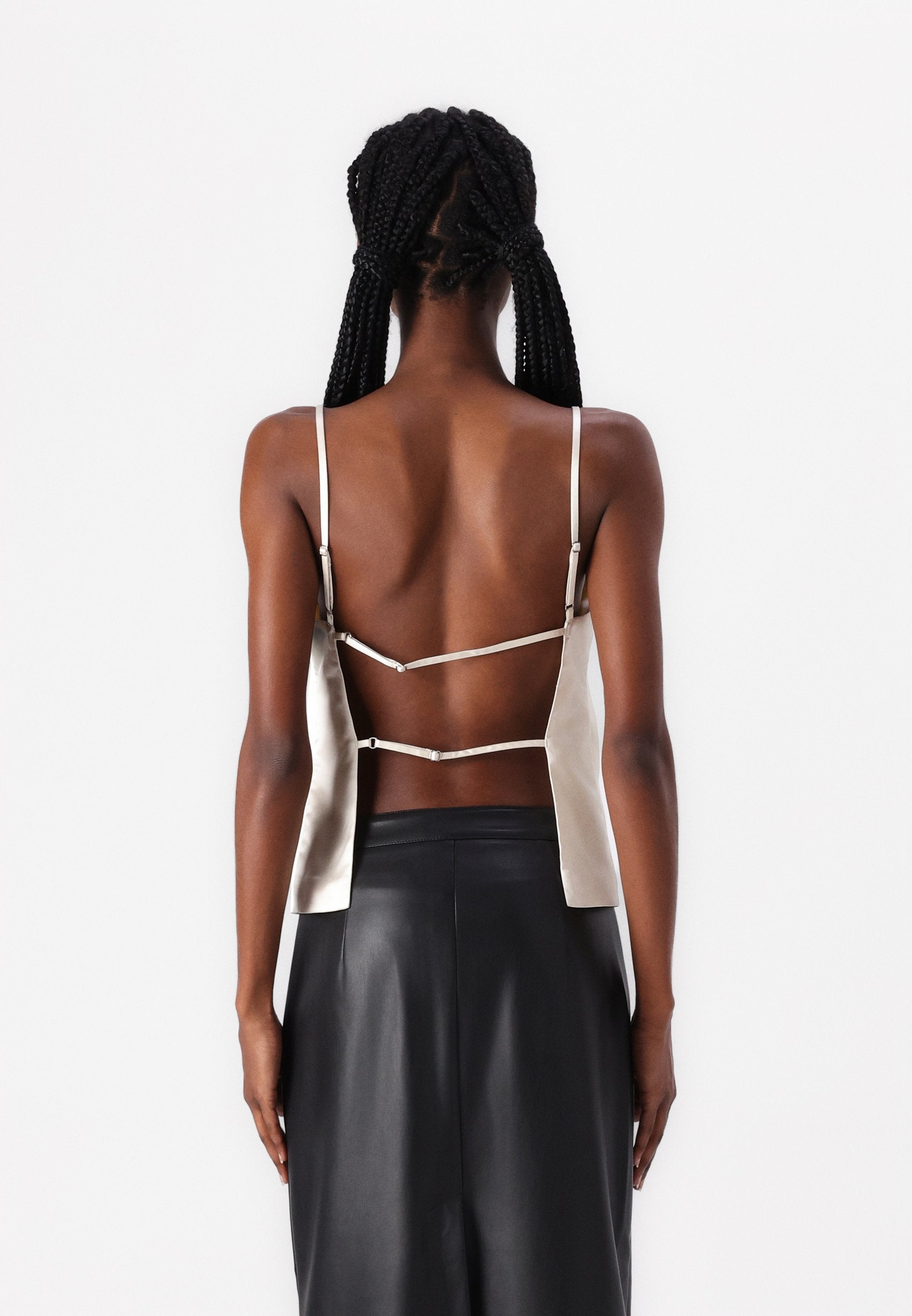 Abercrombie & Fitch Satin Open-Back Apron Top