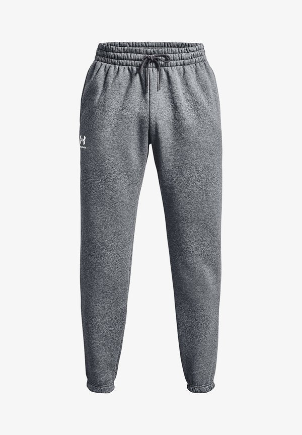 Under Armour ICON FLEECE - Tracksuit bottoms - pitch gray medium heather /  / white