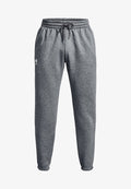 Under Armour ICON FLEECE - Tracksuit bottoms - pitch gray medium heather /  / white