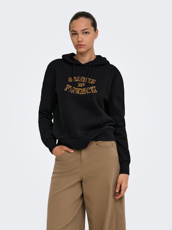 ONLY HOODIE ONLMAIA SWEATSHIRT - Hoodie - black