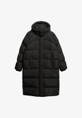 Superdry & Co LONGLINE HOODED PUFFER - Winter coat - black