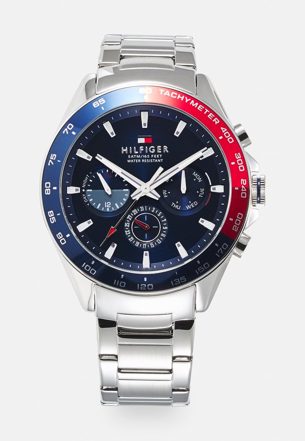 Tommy Hilfiger OWEN - Watch - silver-coloured/blue/red