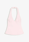Bershka STRUCTURED - HALTER TOP - Top - light pink