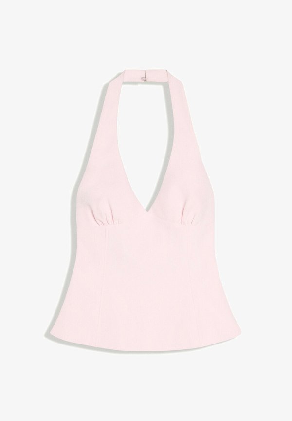 Bershka STRUCTURED - HALTER TOP - Top - light pink
