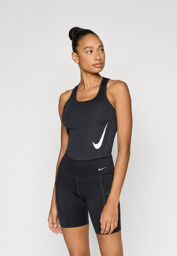 Nike Performance TEMPO RUN TANK - Top - black/reflective silver-coloured/white