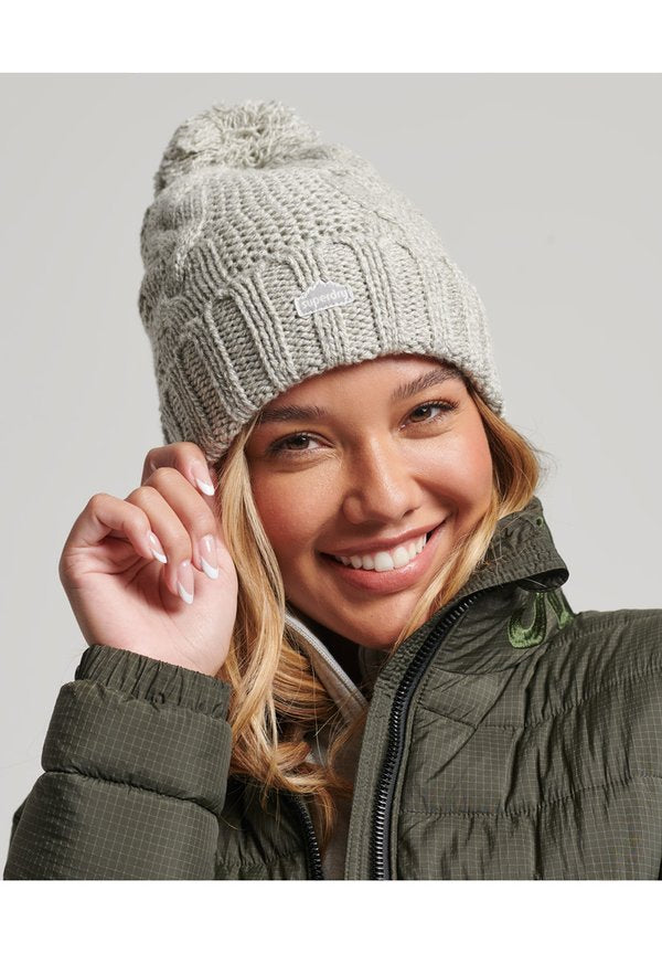 Superdry & Co BOBBLE - Beanie - light grey tweed
