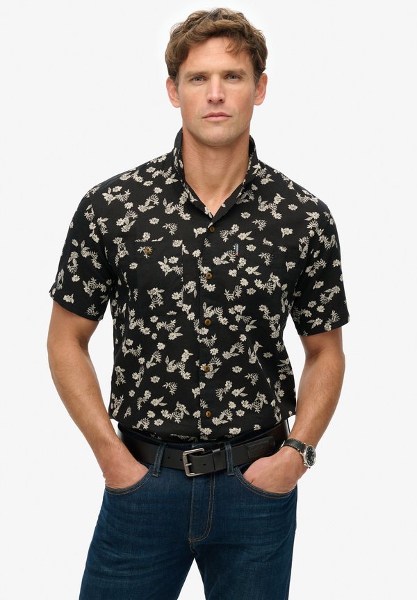 Superdry & Co SHORT SLEEVE - Shirt - black petal