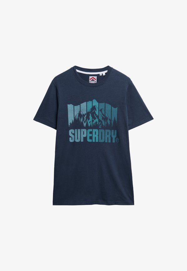 Superdry & Co MOUNTAIN RAINBOW  - Print T-shirt - eclipse navy