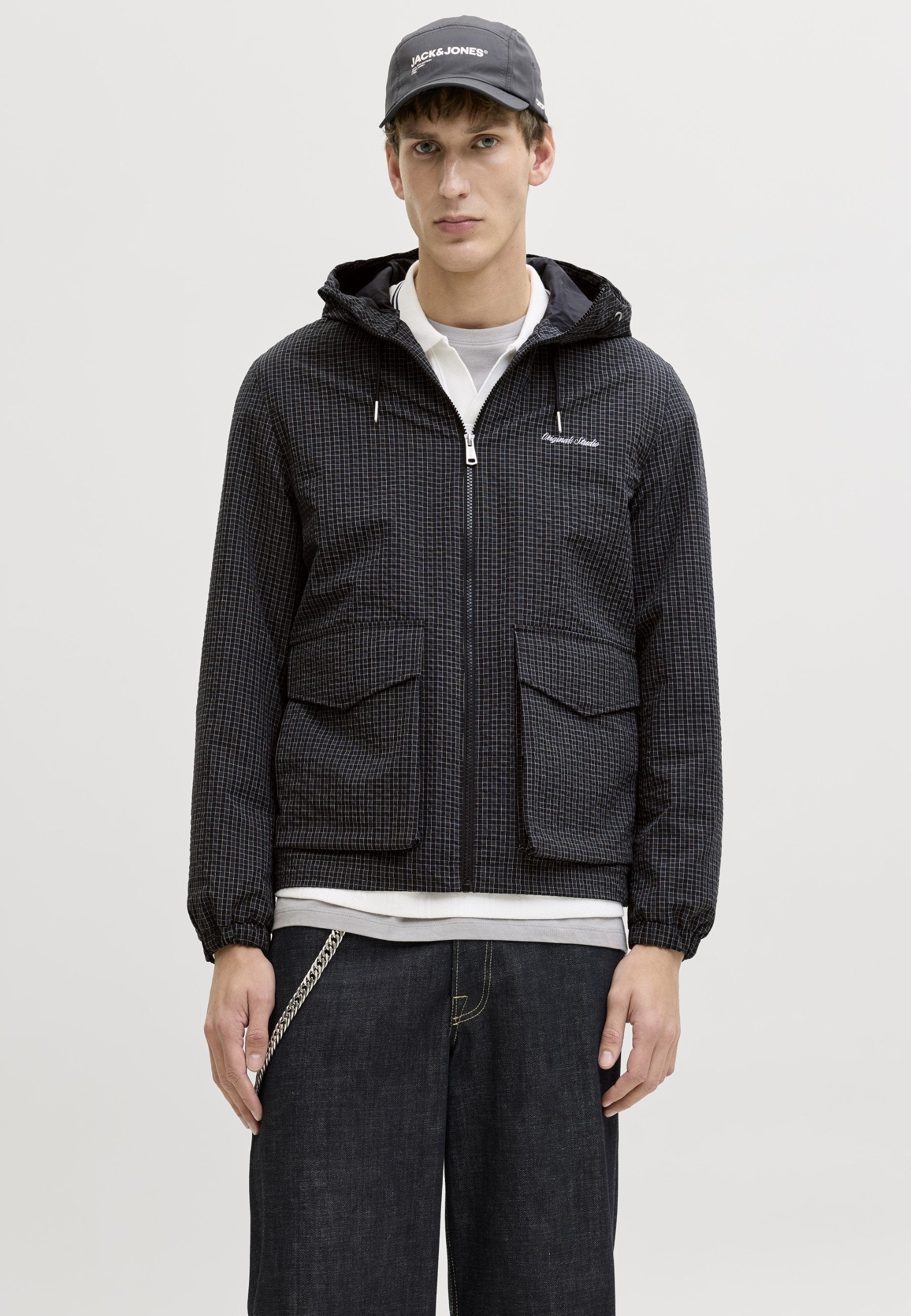 Jack & Jones NIAGRA CHECK HOOD JACKET