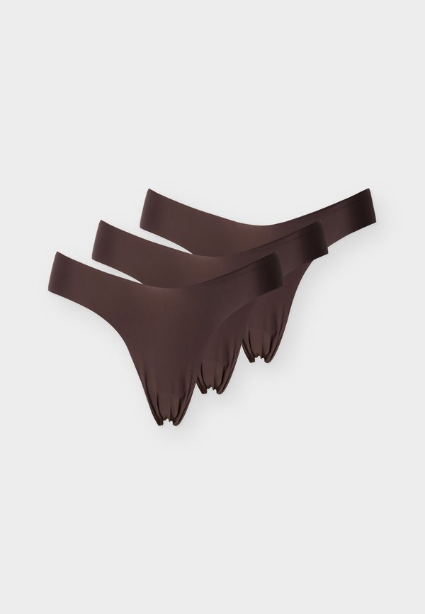 ONLY ONLTRACY V CUT CHEEKY BRIEF 3 PACK - Briefs - seal brown