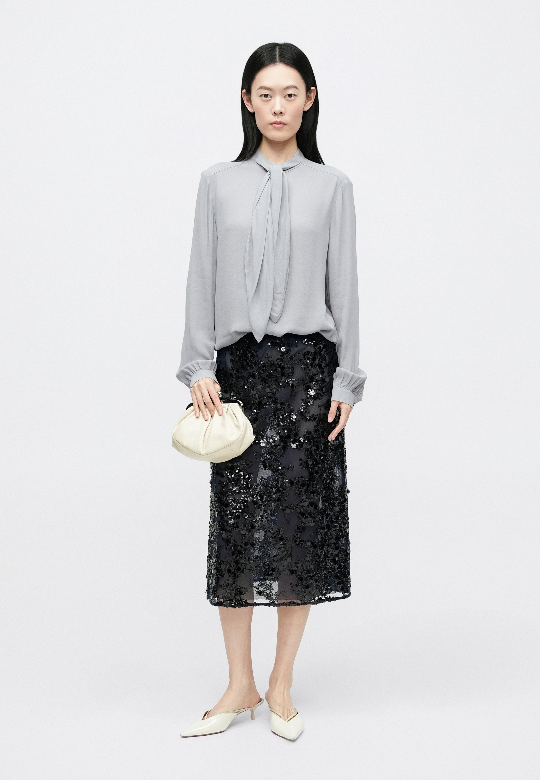 Tory Burch GEORGETTE BOW BLOUSE
