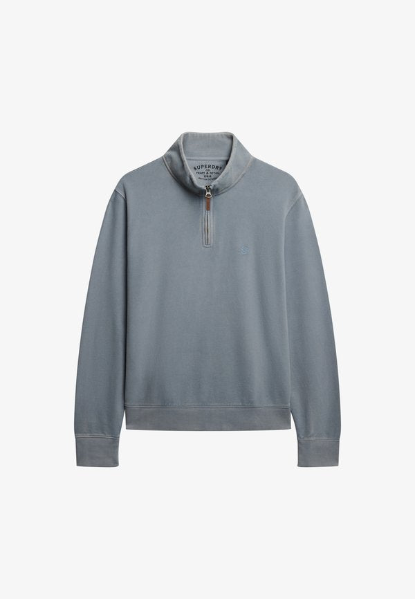 Superdry & Co SUPERDRY  ESSENTIAL HALF ZIP JUMPER.. - Sweatshirt - washed denim