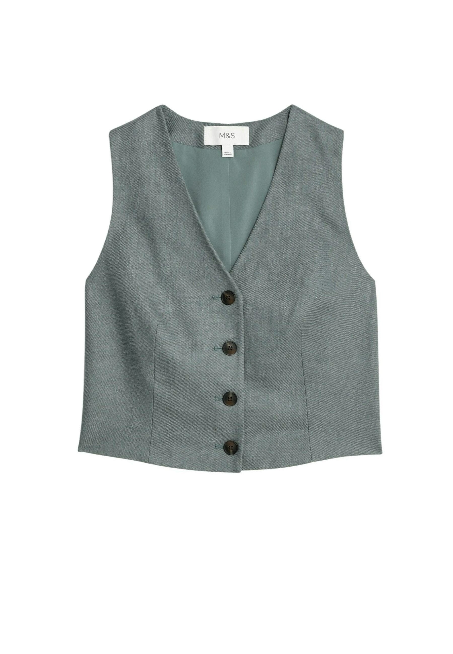 Marks & Spencer Linen Blend Tailored Vest