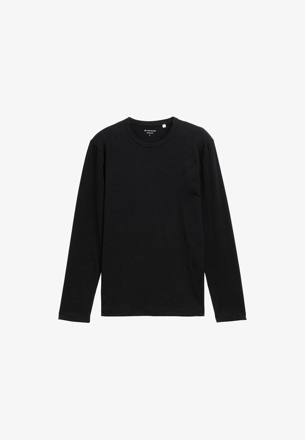 TOM TAILOR LANGARMSHIRT MIT STRETCH - Long sleeved top - black