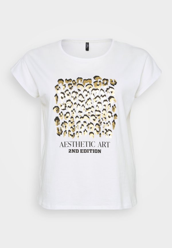 Vero Moda Curve VMCCECILIE AVA  - Print T-shirt - snow white