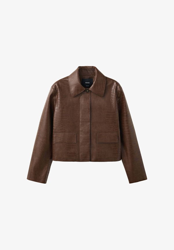 Mango ADULT - Faux leather jacket - brown