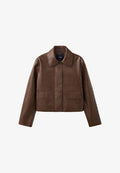 Mango ADULT - Faux leather jacket - brown