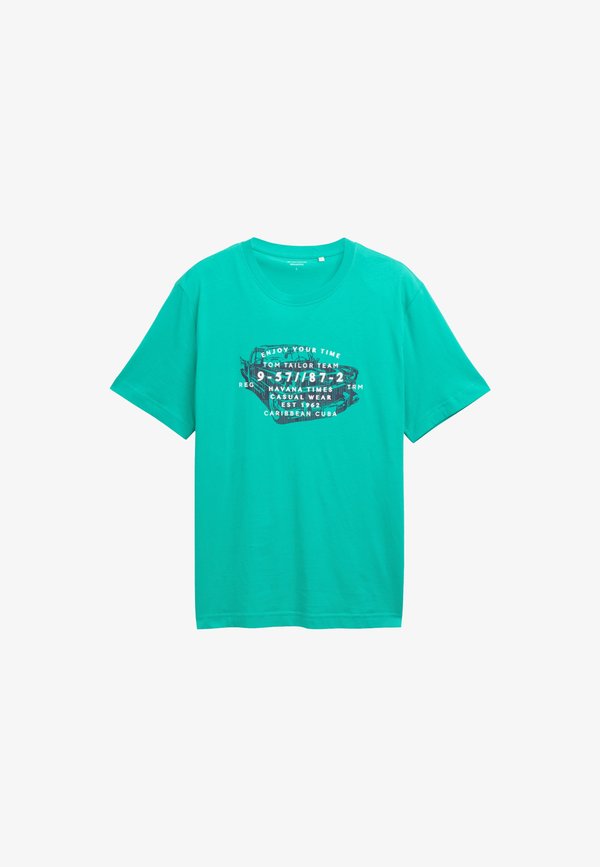 TOM TAILOR MIT PRINT - Print T-shirt - grün