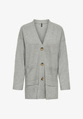 ONLY ONLIBI LS RIB LOOSE CARDIGAN KNT NOOS - Cardigan - medium grey melange
