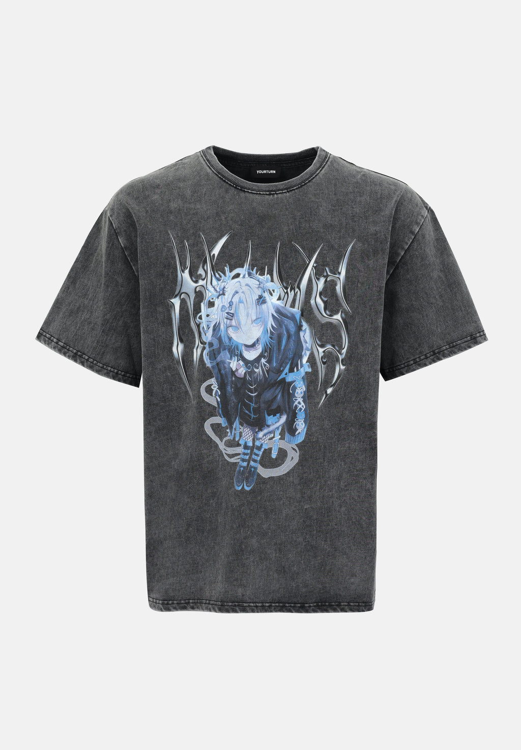 YOURTURN UNISEX ACID WASH ANIME