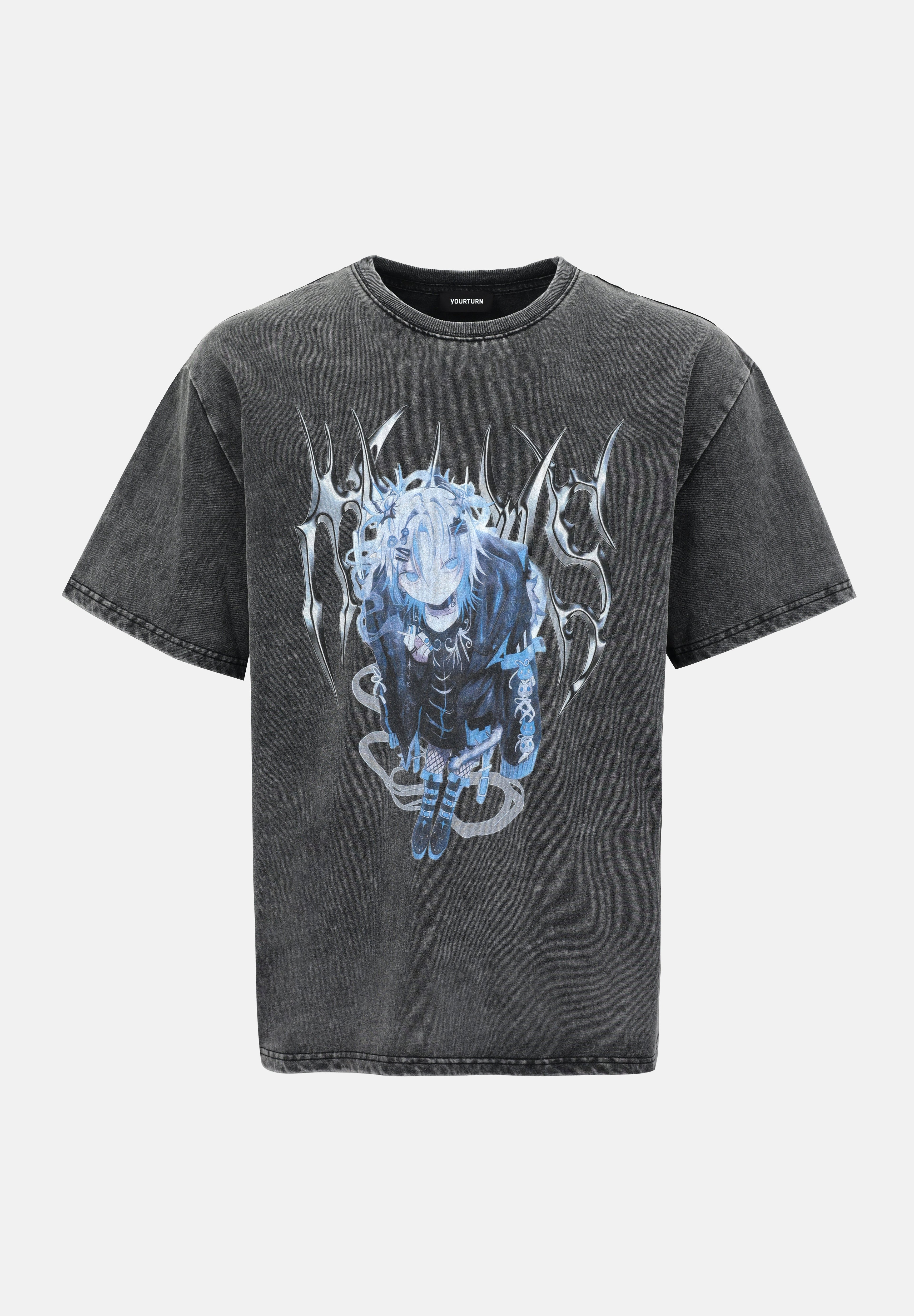 YOURTURN UNISEX ACID WASH ANIME