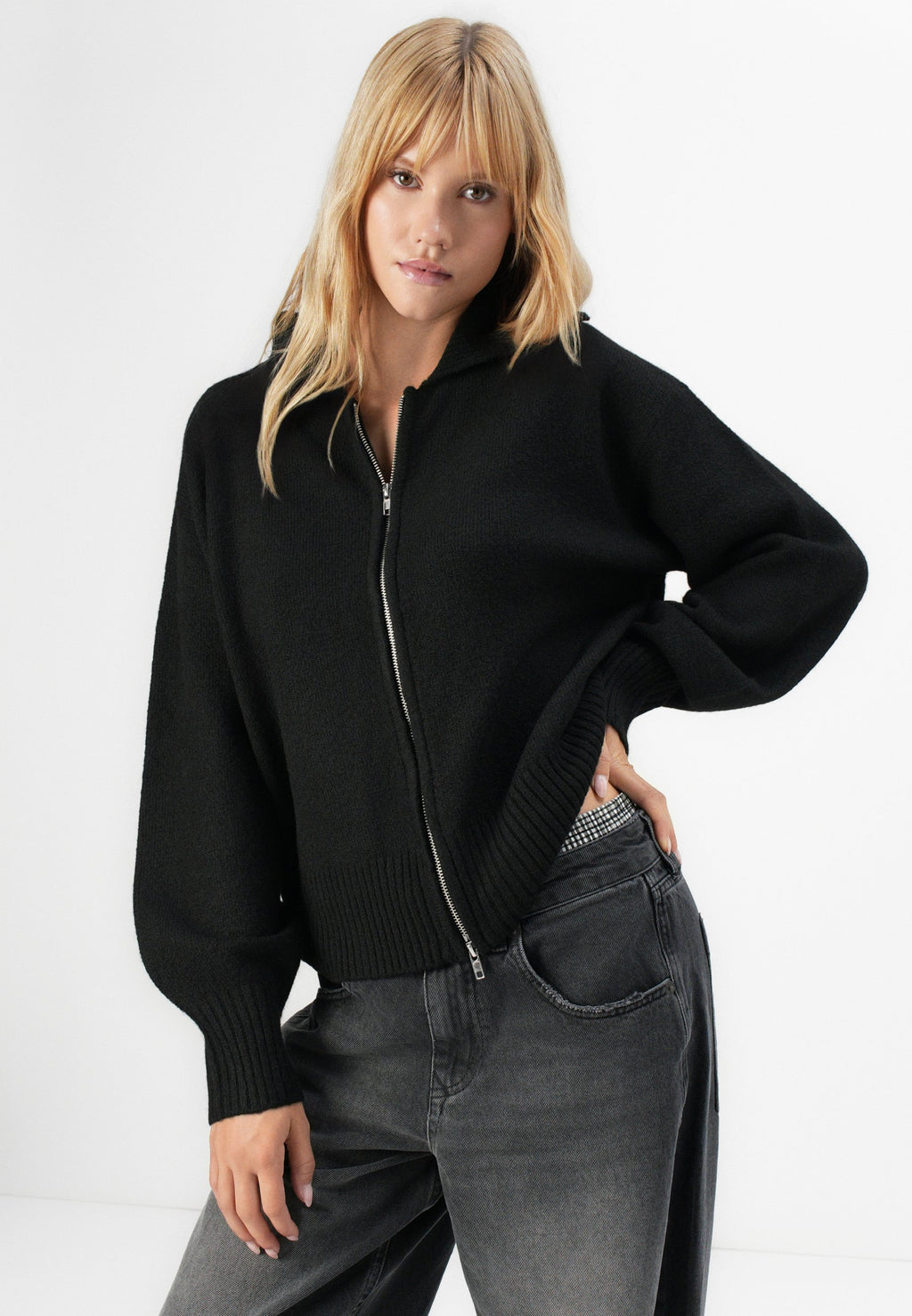 Pieces PCMALOU LONG SLEEVE ZIP