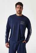 Guess OVERSIZE- MESH - Long sleeved top - dunkelblau