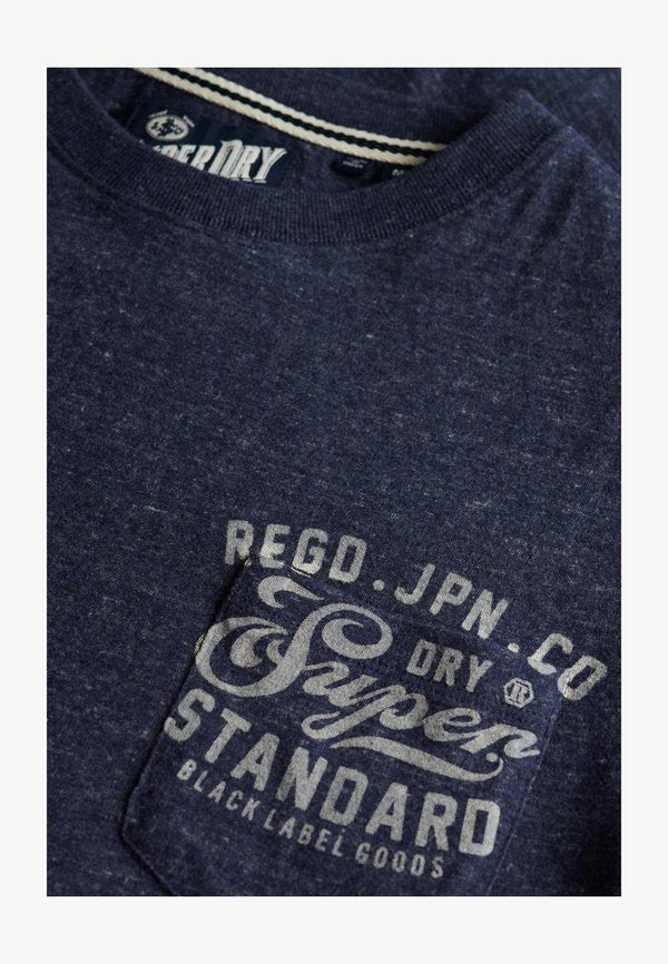 Superdry & Co INDUSTRIAL - Print T-shirt - dark indigo blue marl
