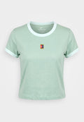 Nike Performance TEE HERITAGE RACQUET RINGER  - Print T-shirt - steam/barely green