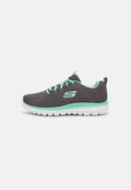 Skechers GRACEFUL WIDE FIT - Trainers - charcoal/green