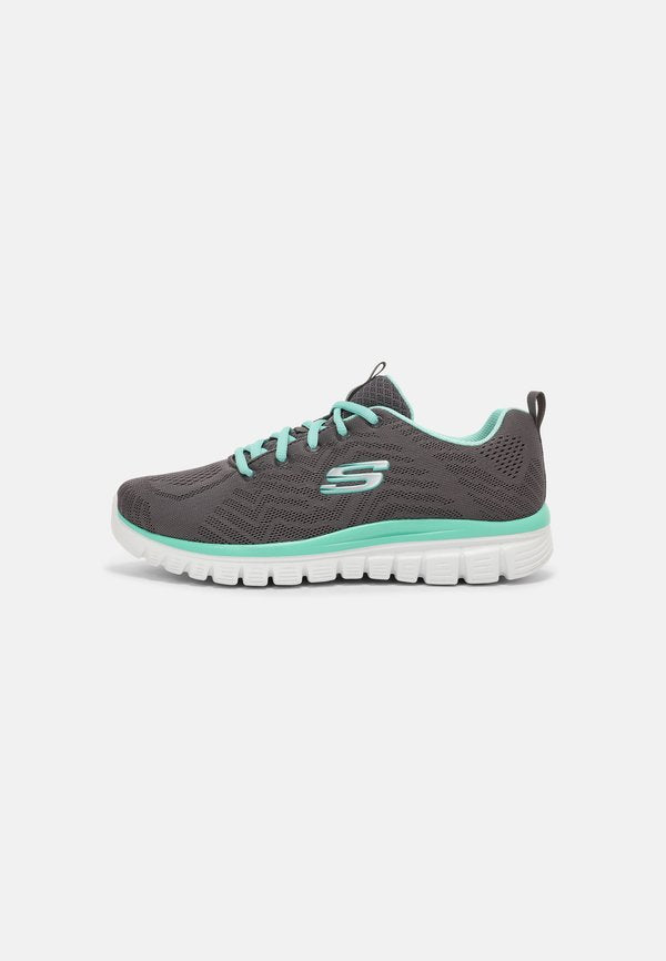 Skechers GRACEFUL WIDE FIT - Trainers - charcoal/green
