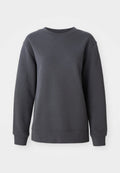 Grauer Sweatshirt aus strukturiertem Stoff, mit Rundhalsausschnitt, langen Ärmeln und gerippten Bündchen sowie Saum, im lässigen Schnitt.