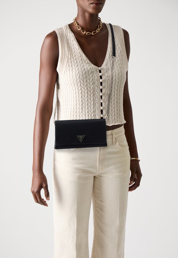 Guess NOELLE FLAP ORGANIZER - Cross body bag - black