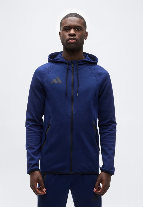 adidas Performance TIRO TRAVEL HOODIE - Zip-up sweatshirt - team navy blue