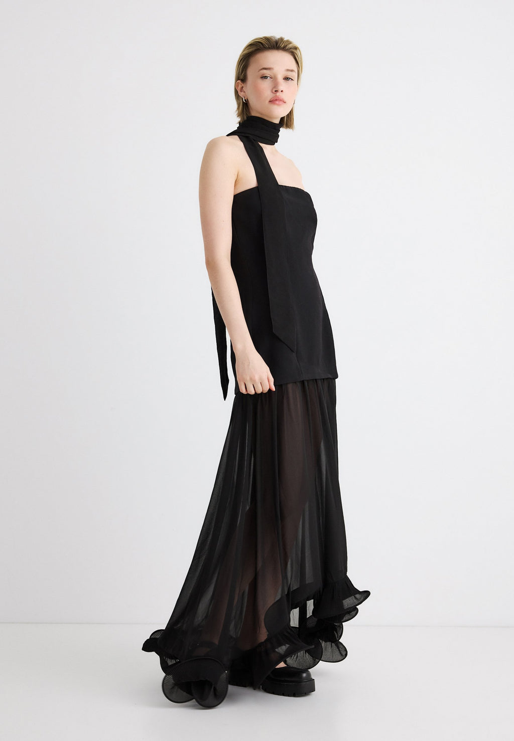 Gina Tricot BANDEAU FRILL MAXI DRESS