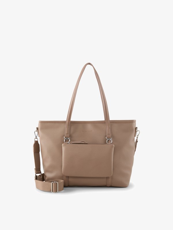 TOM TAILOR JAMILA ZIP SHOPPER L - Handbag - taupe