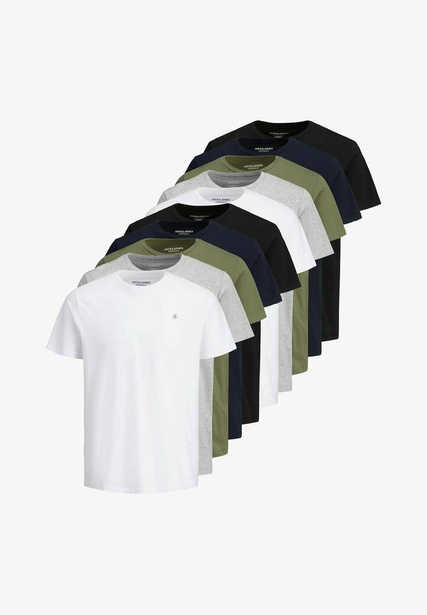 Jack & Jones 10 PACK  - Basic T-shirt - weiß grau grün blau schwarz