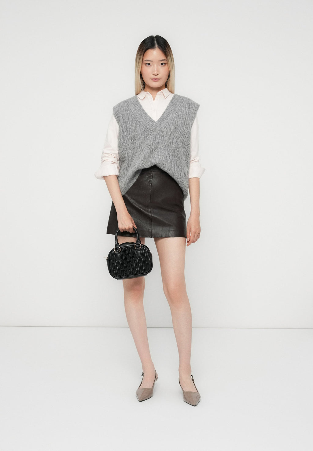 Selected Leather mini high waisted