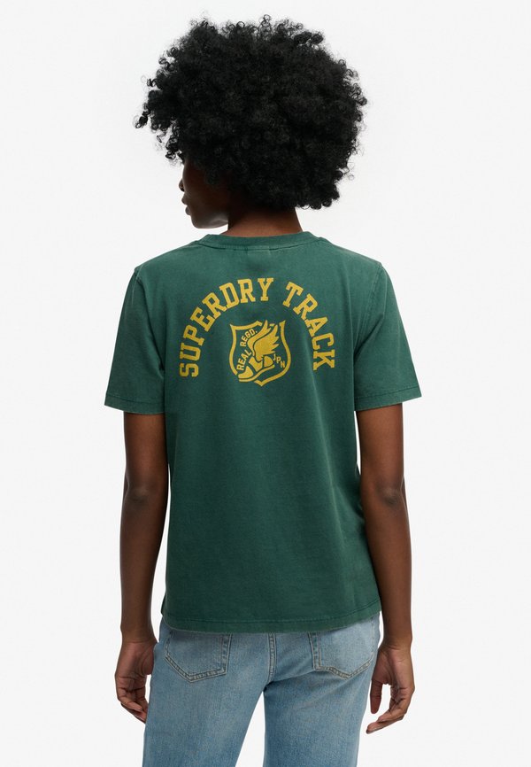 Superdry & Co VINTAGE PREP POCKET - Print T-shirt - june bug green