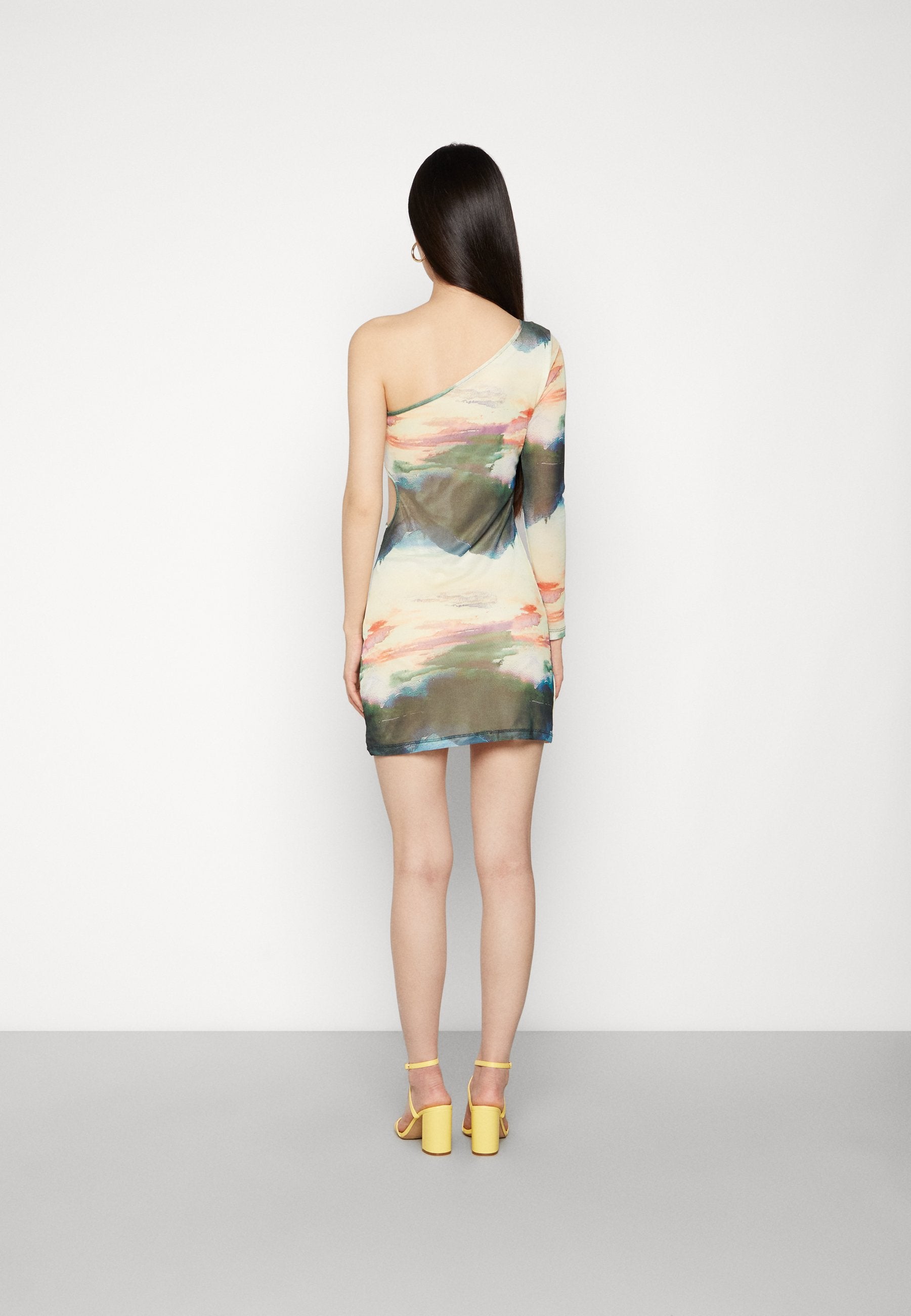 Neon & Nylon LANDSCAPE ONESHOULDER CUTOUT DRESS