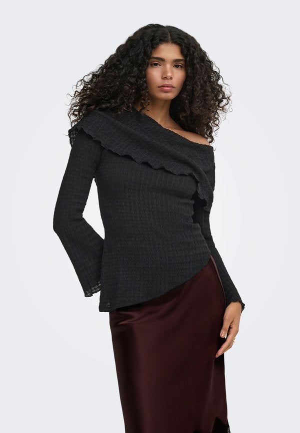 ONLY ONLILSE L/S OFF SHOULDER TOP JRS - Blouse - black