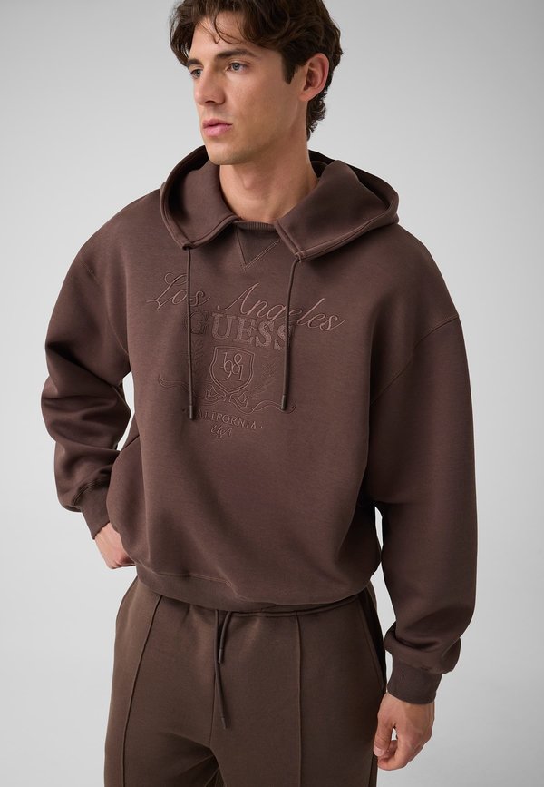 Guess SWEATSHIRT MIT GESTICKTEM LOGO - Hoodie - braun