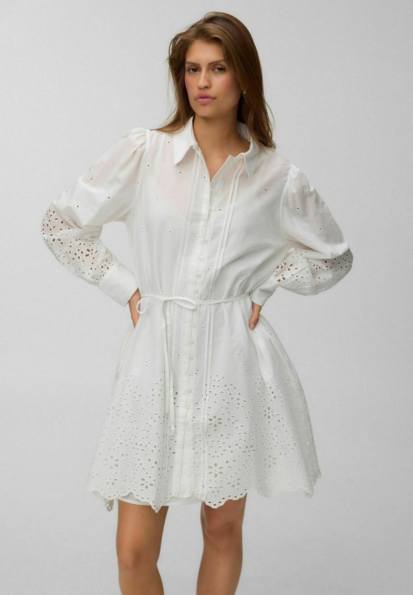 Vero Moda SHIRT DRESS VMDANNA SHORT DRESS - Shirt dress - snow white